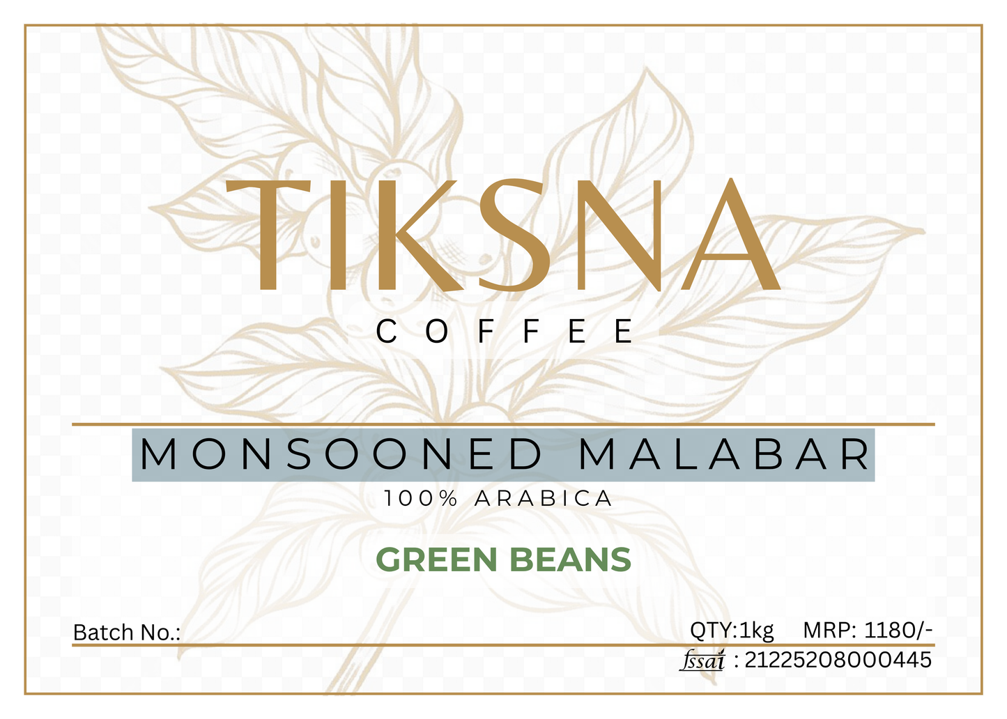 Mansooned Malabaar Green Coffee Beans